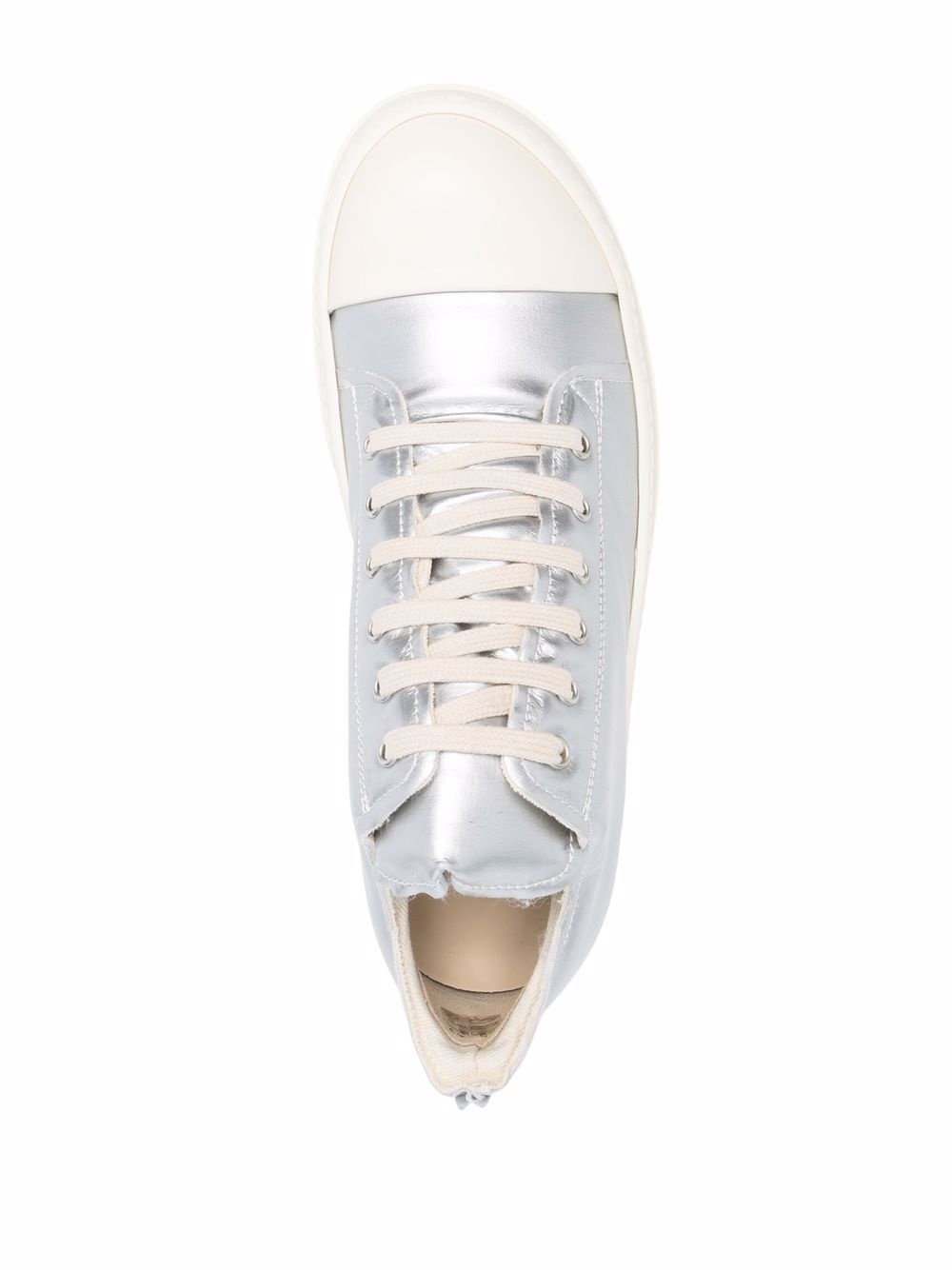 metallic-effect lace-up sneakers - 4