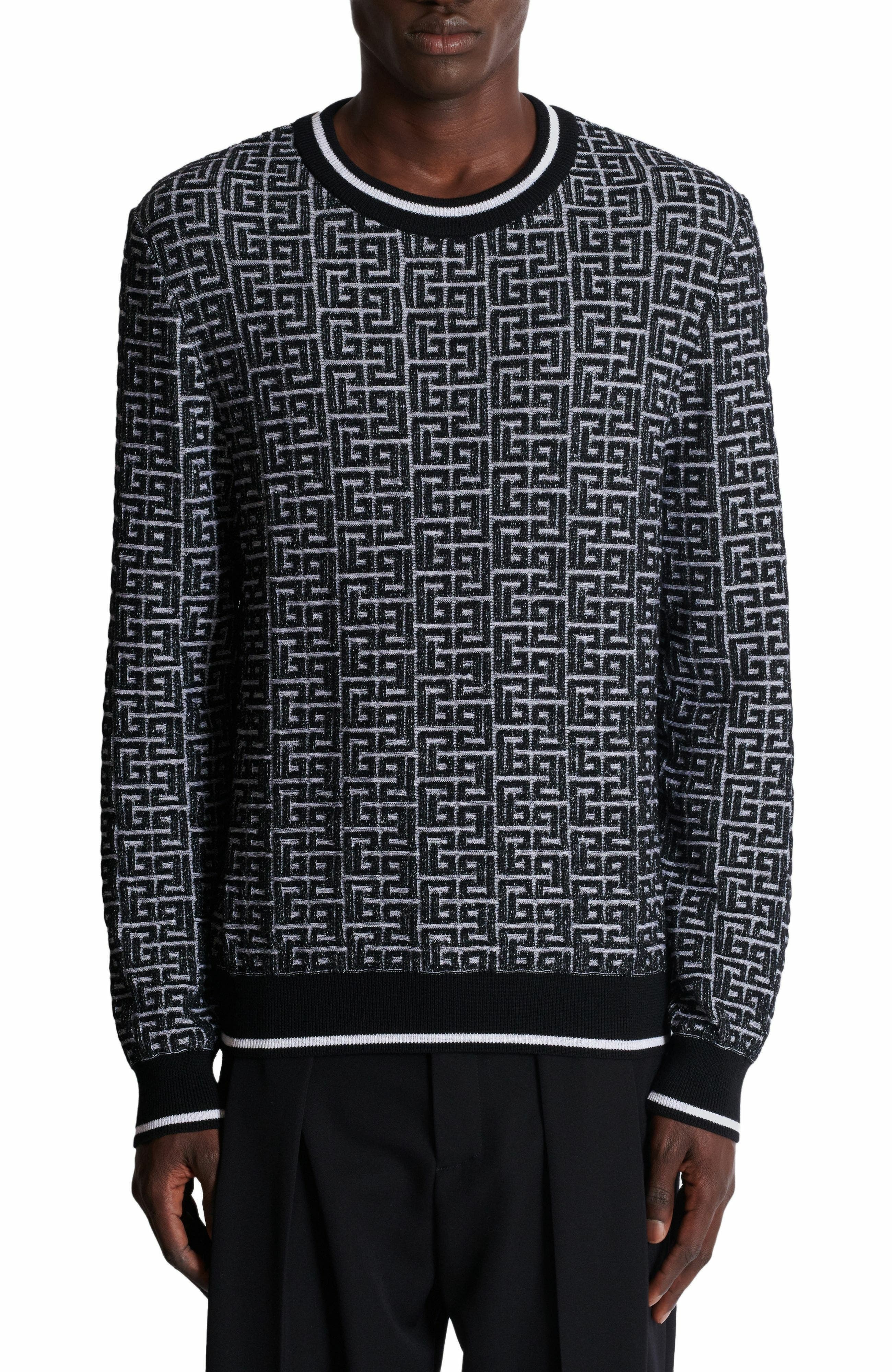 Balmain PB Labyrinth knit jumper in Black at Nordstrom - 5