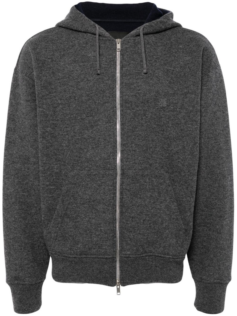 logo-embroidered zip-up hoodie 1