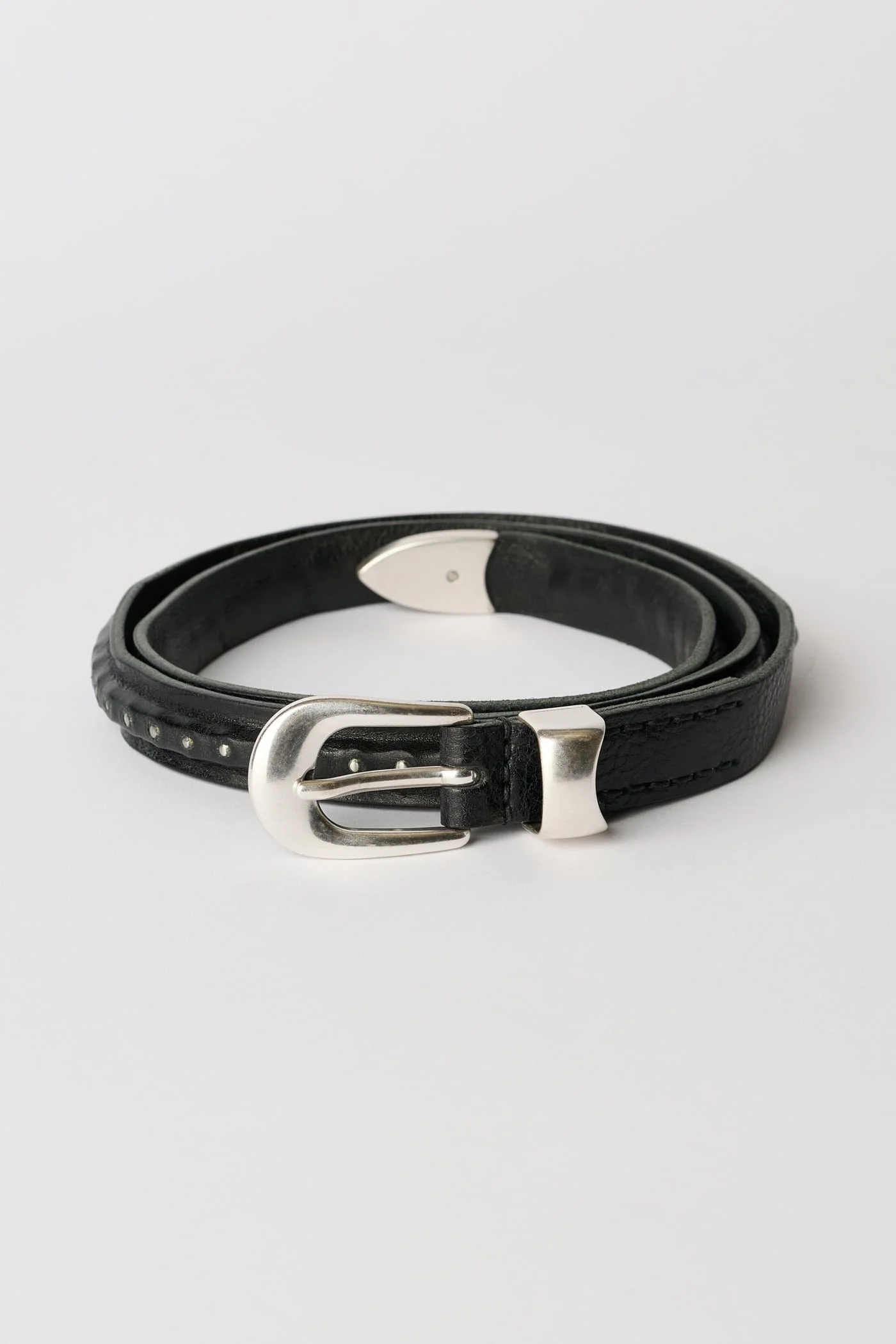 2 cm Bullet Chain Belt Black Leather - 1