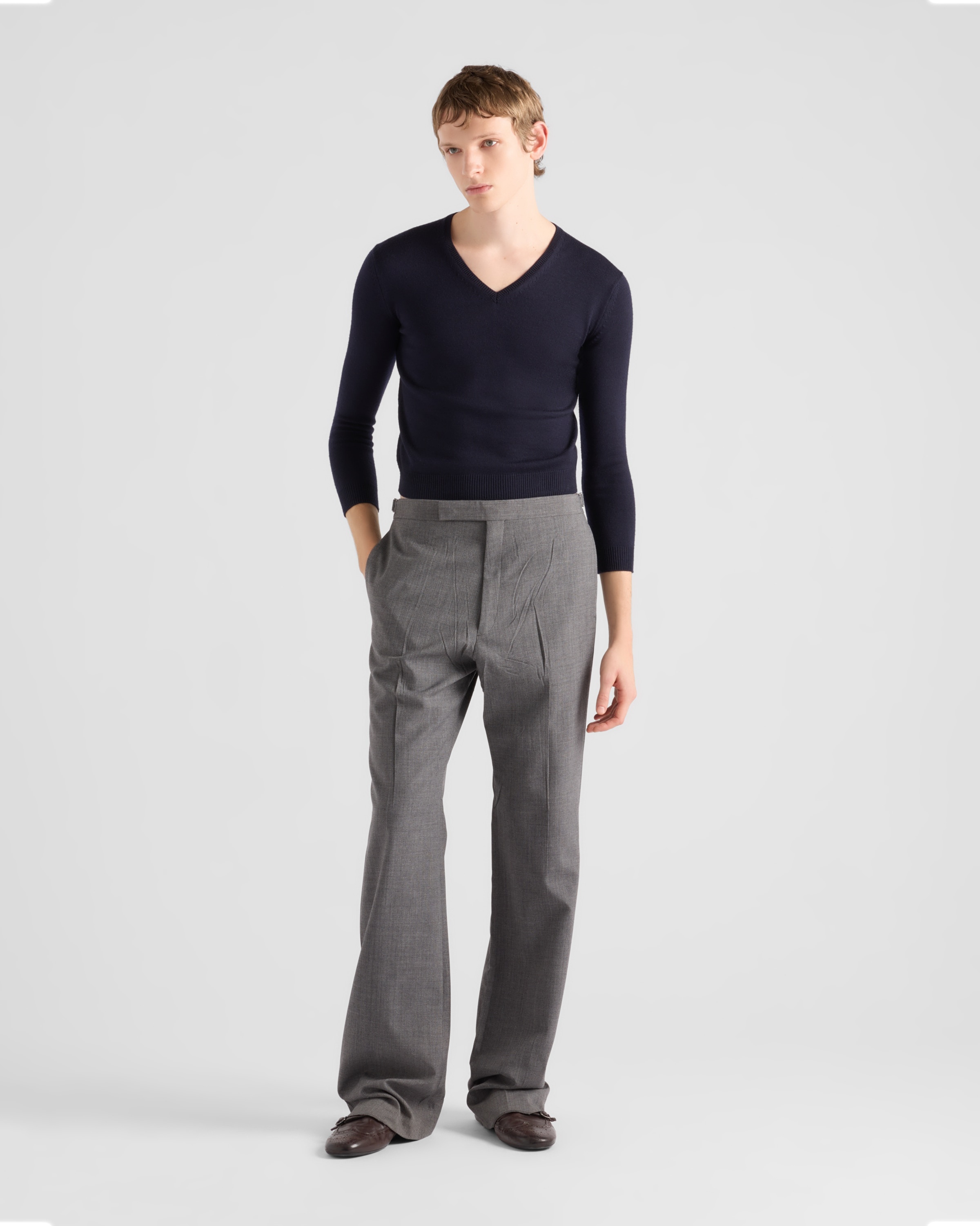 V-neck wool sweater - 2