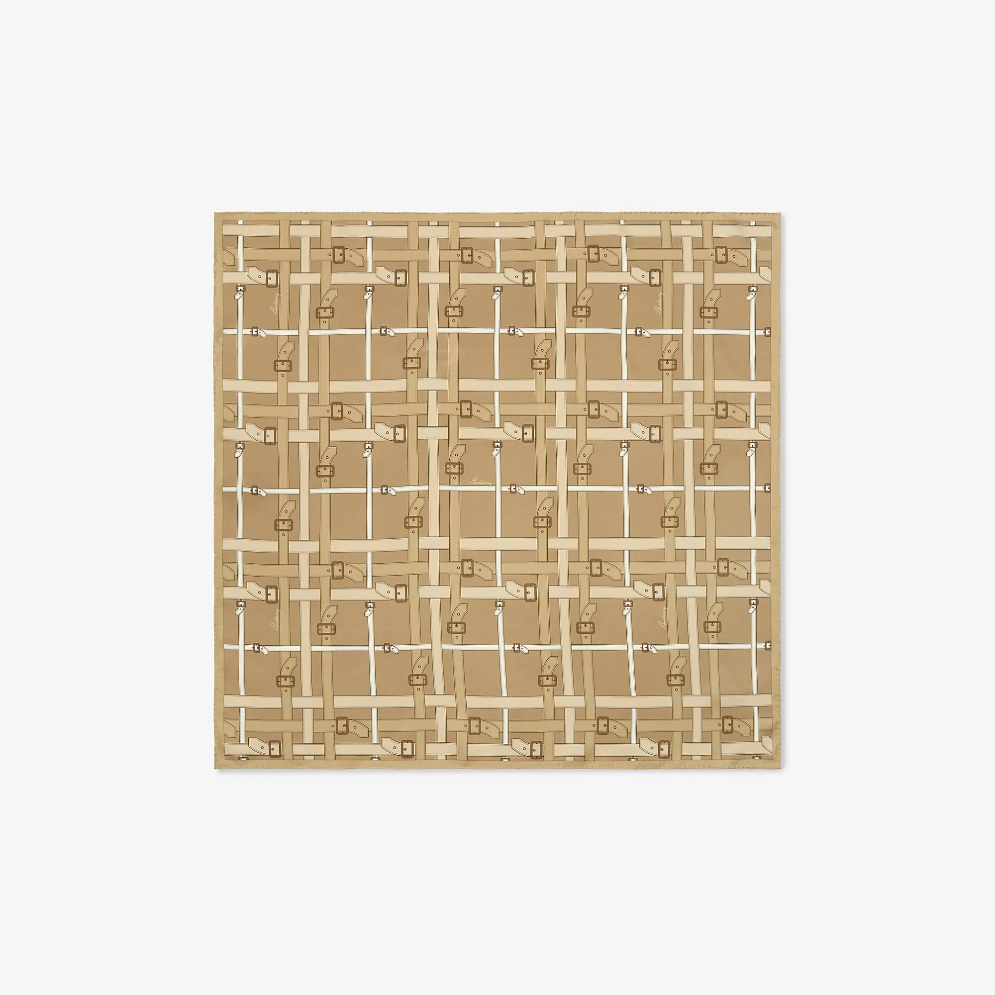 Belt Check Silk Scarf - 1