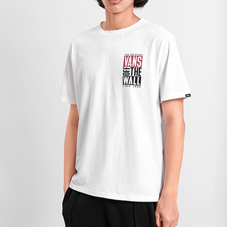 Vans Alphabet Printing Short Sleeve Couple Style White VN0A4MM5WHT - 5