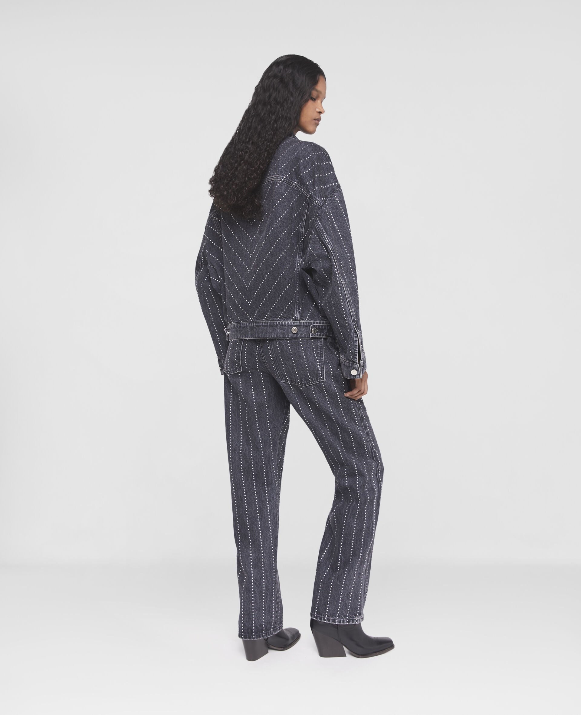 Crystal Pinstripe Straight Leg Jeans - 3