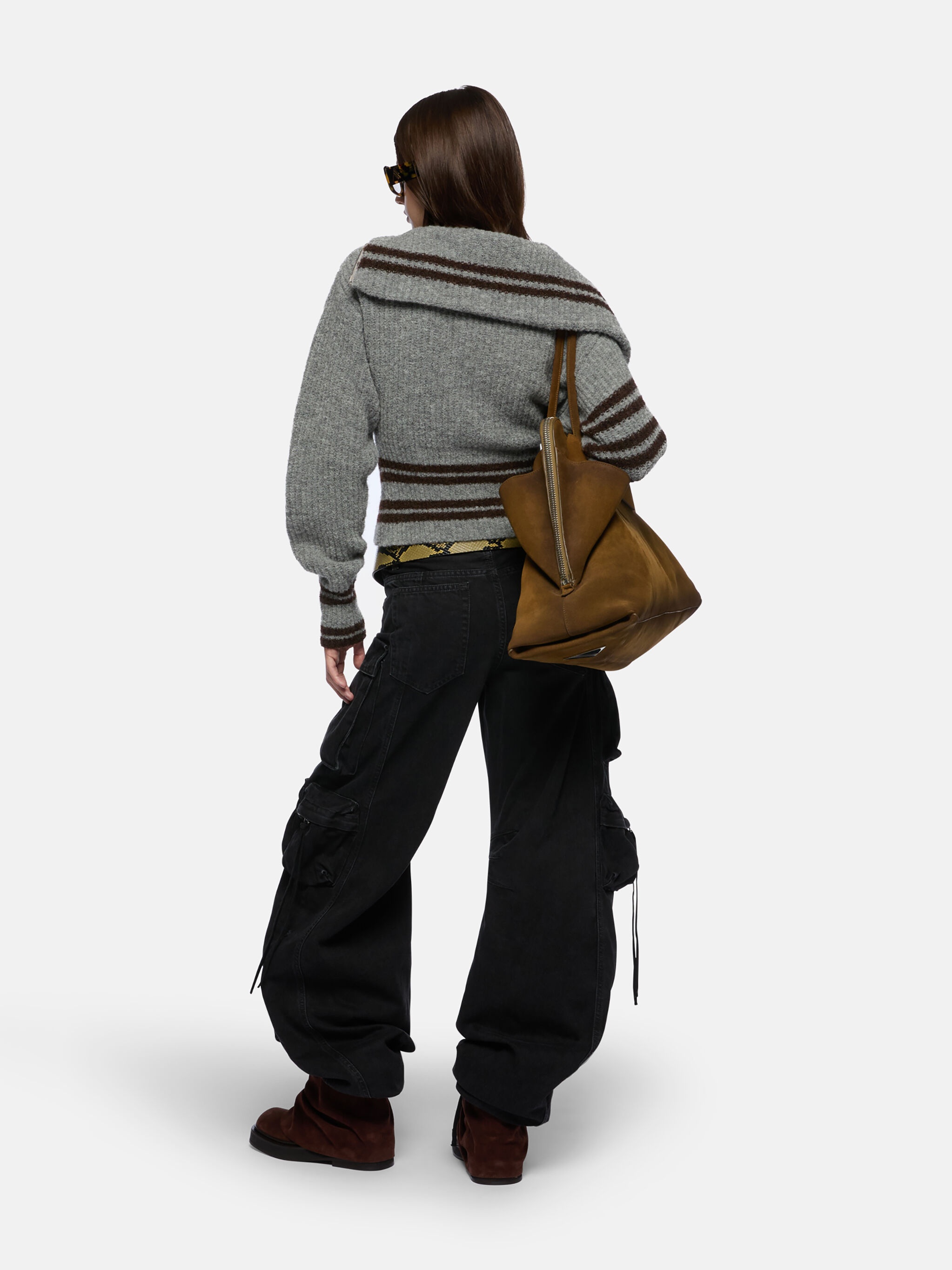 MELANGE GREY CARDIGAN - 5