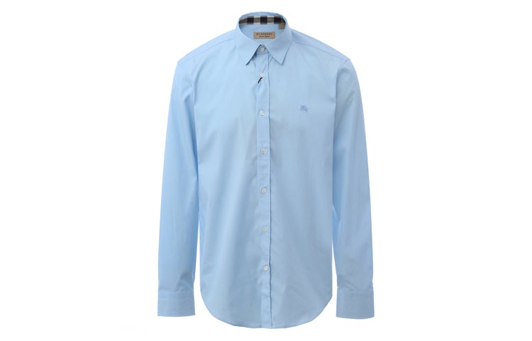 Men's Burberry Cotton Classic Long Sleeves Shirt Blue 39911601 - 2