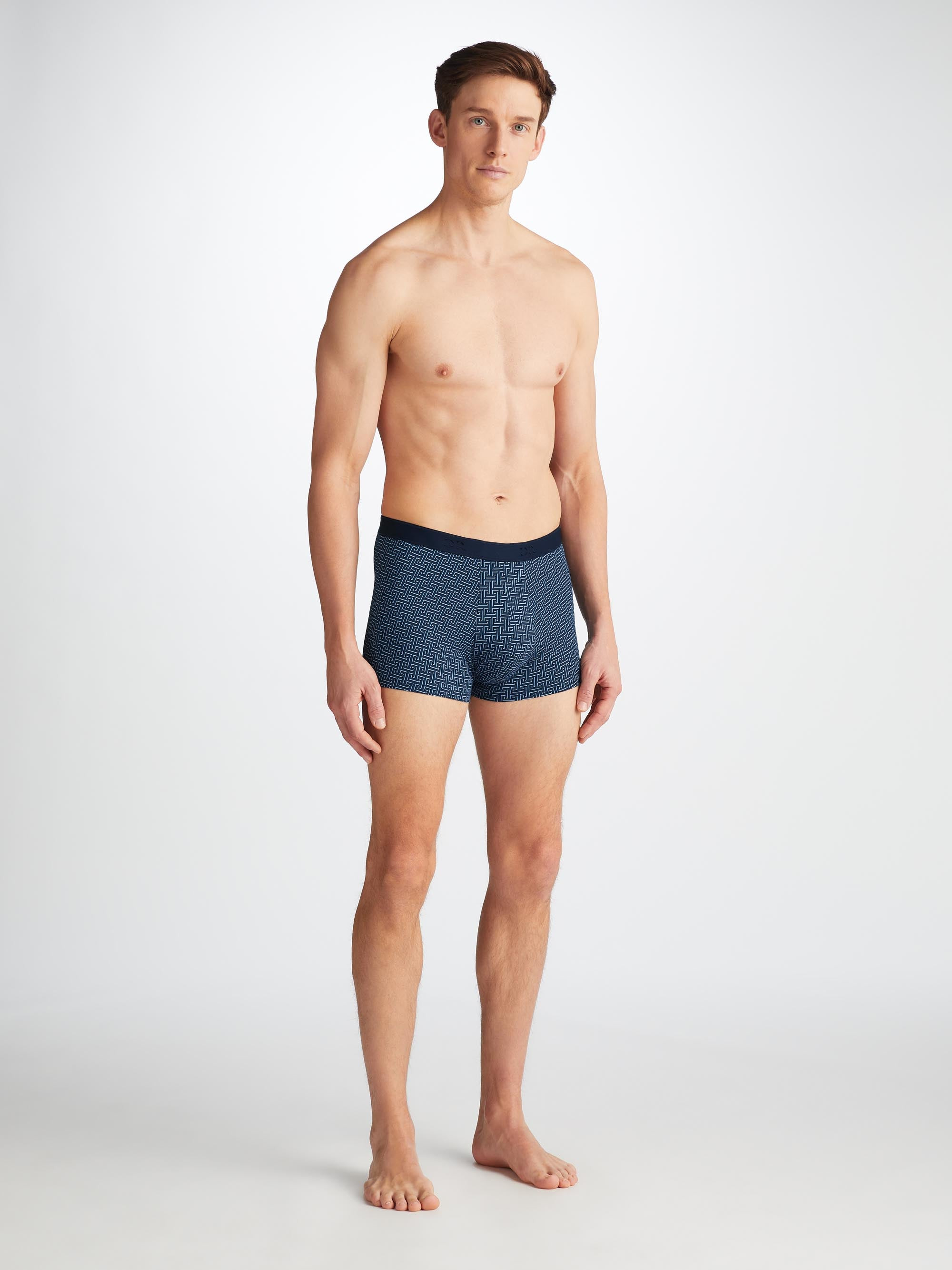 Men's Boxer Briefs Geometric 7 Pima Cotton Stretch Navy - 5