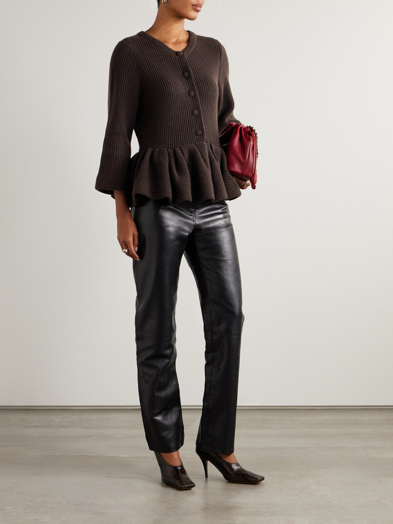 LIBEROWE Ruffled Cashmere Peplum Cardigan outlook