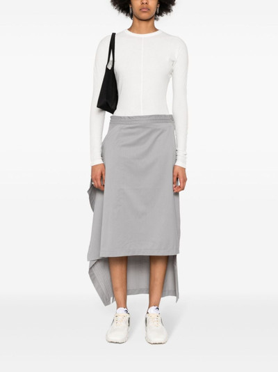 Y-3 logo-print asymmetric skirt outlook