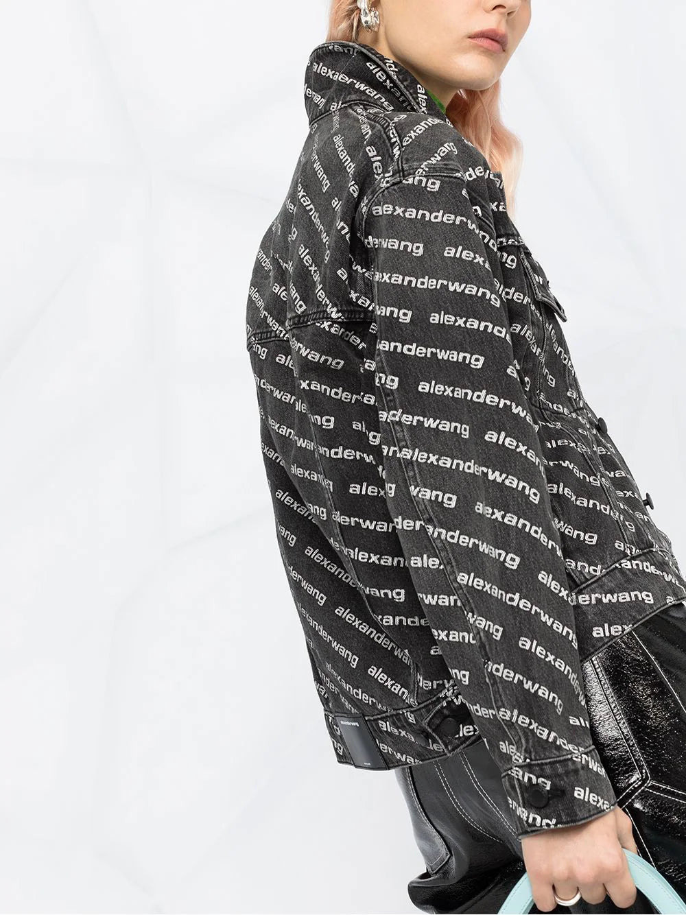 Falling Back Logo Jacket In Dark Denim - 3
