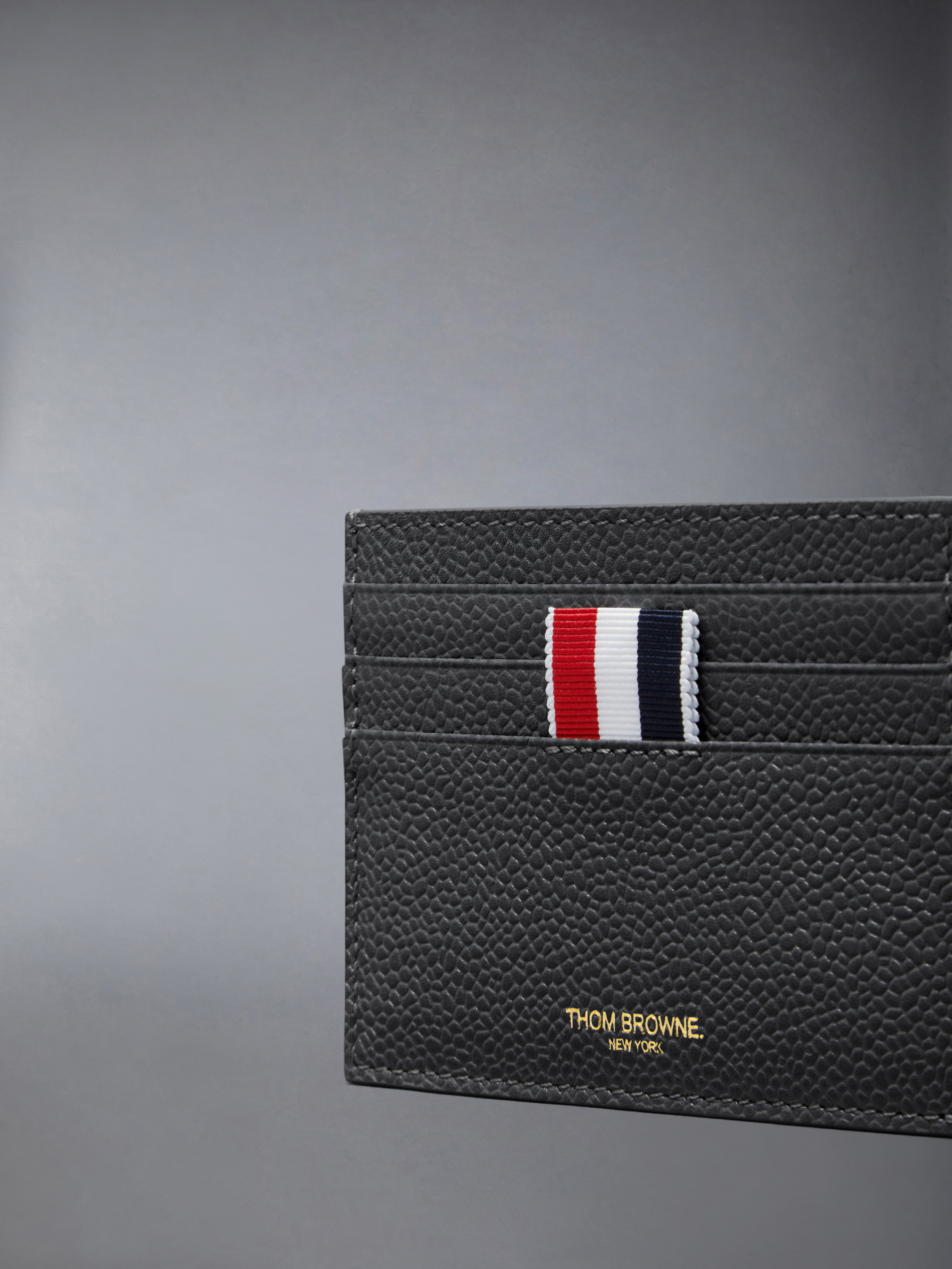 PEBBLE GRAIN NOTE COMPARTMENT CARD HOLDER - 4