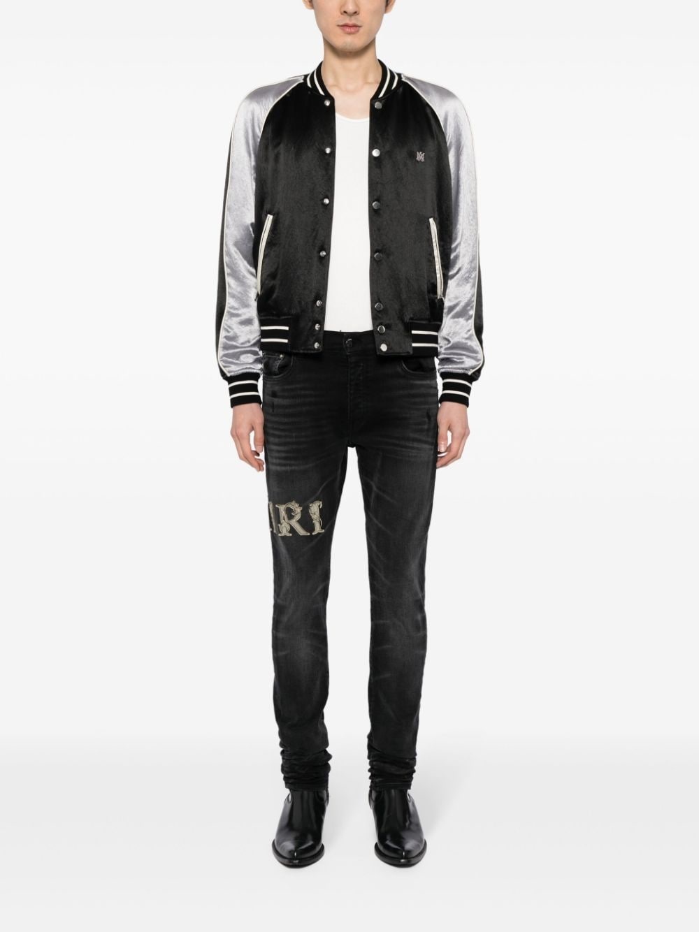 logo-appliquÃ© skinny-cut jeans - 2