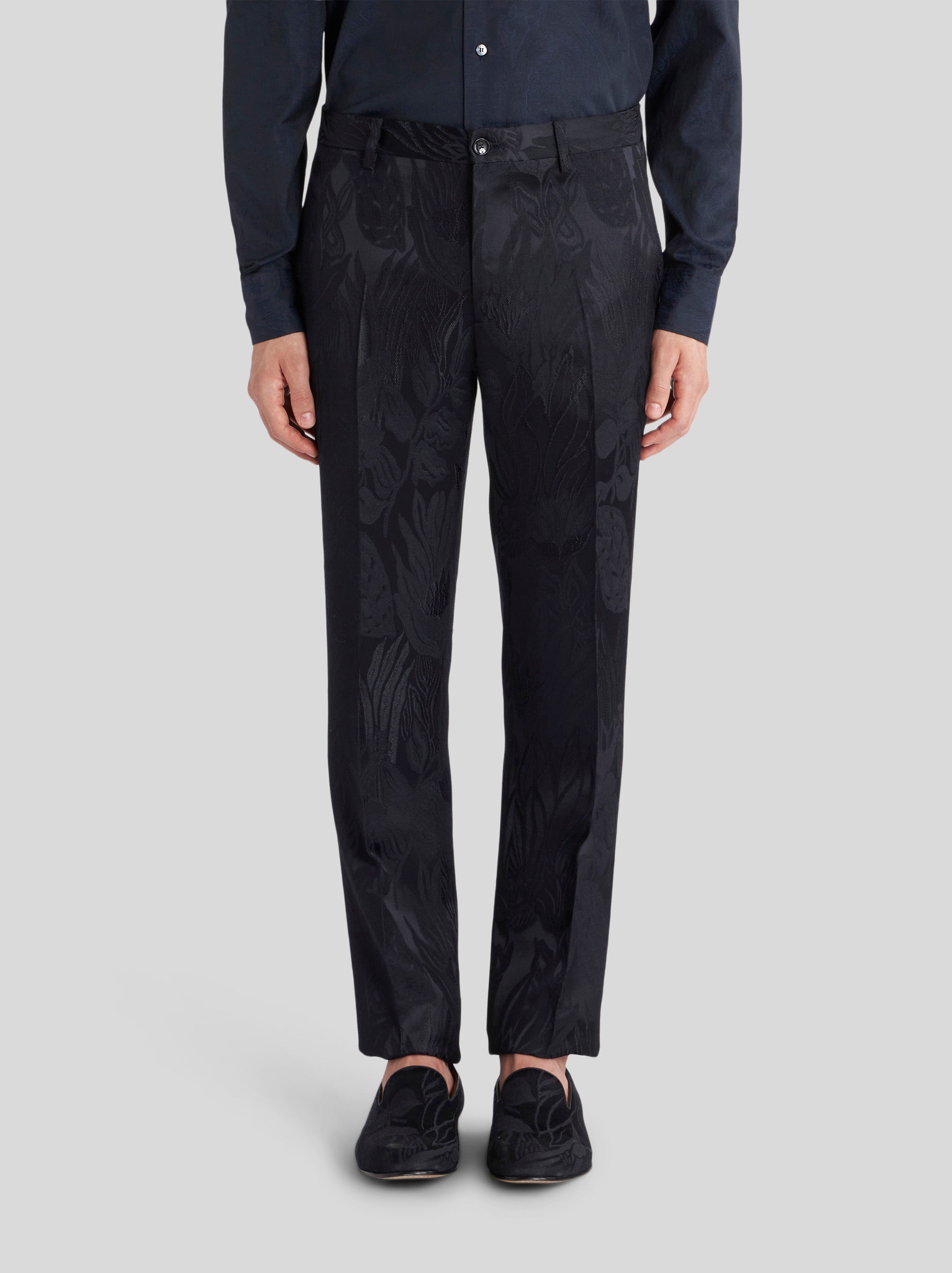 FLORAL PAISLEY TON-SUR-TON JACQUARD TROUSERS - 2
