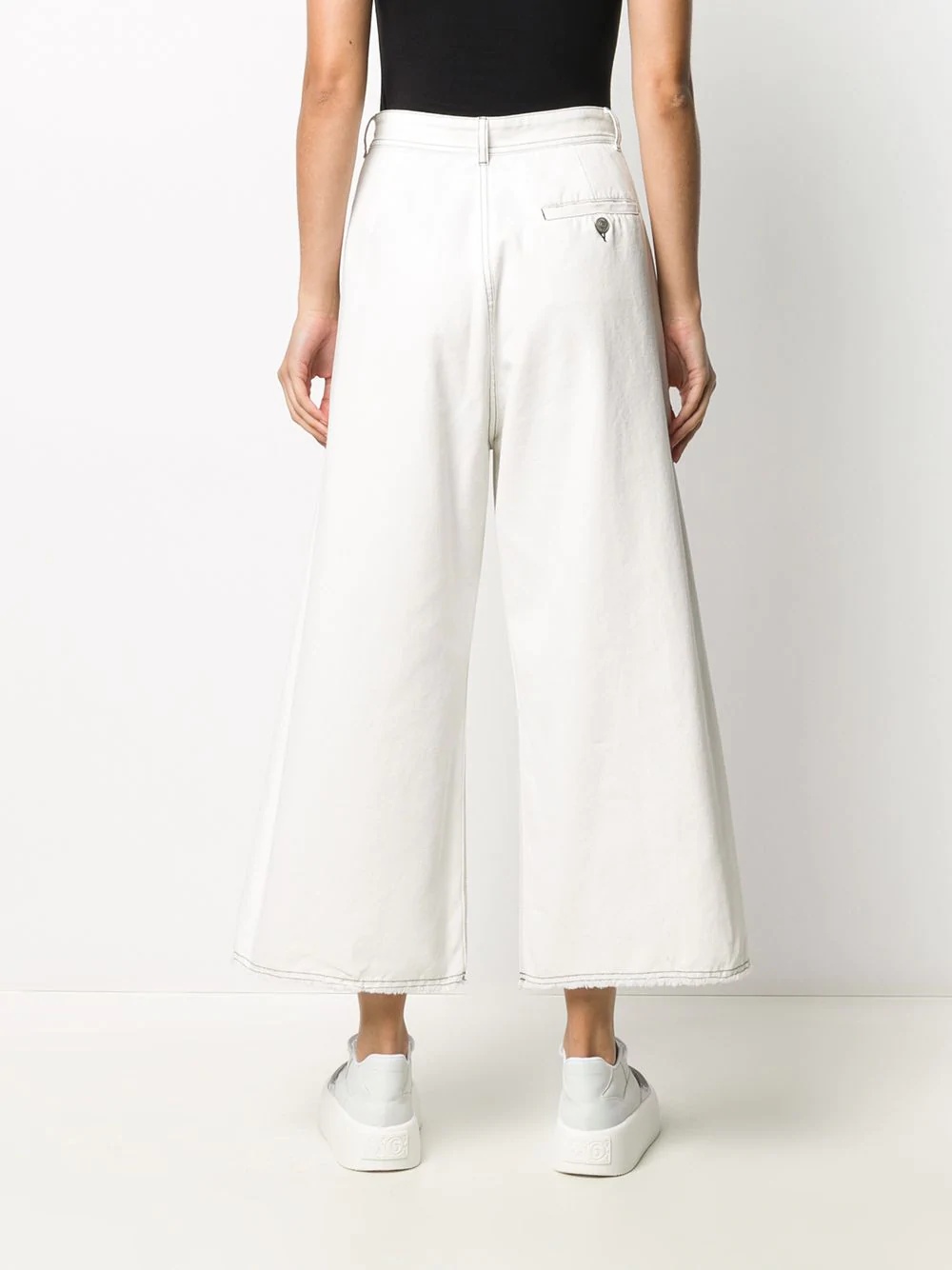 flared cropped high-waisted jeans - 4