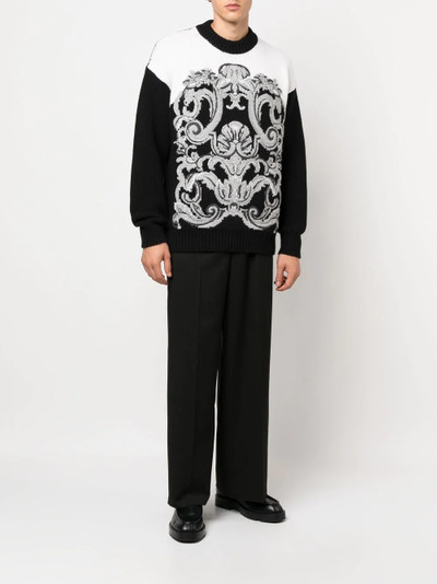 VERSACE Barocco intarsia-knit jumper outlook