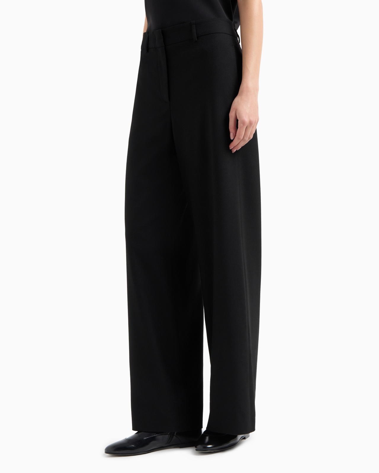 STRAIGHT-CUT FLOWING WOOL TROUSERS - 2