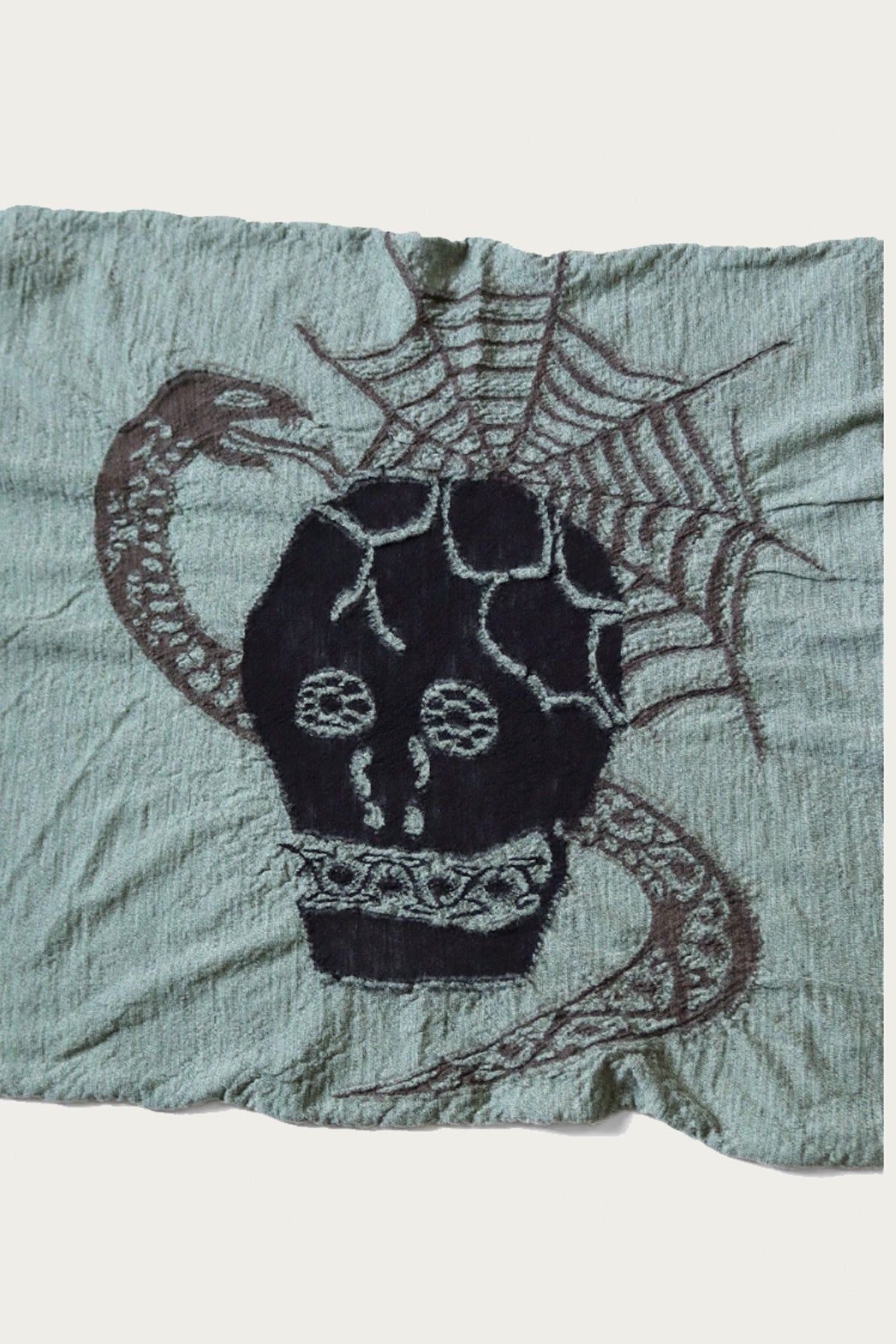 Fulling Wool Scarf COPTIC SKULL - Green - 2