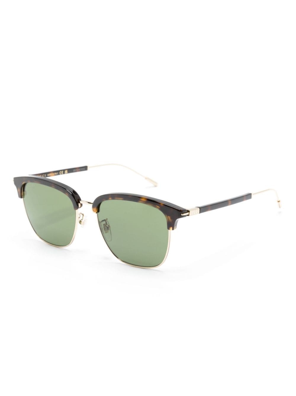 tortoiseshell-effect square-frame sunglasses - 2