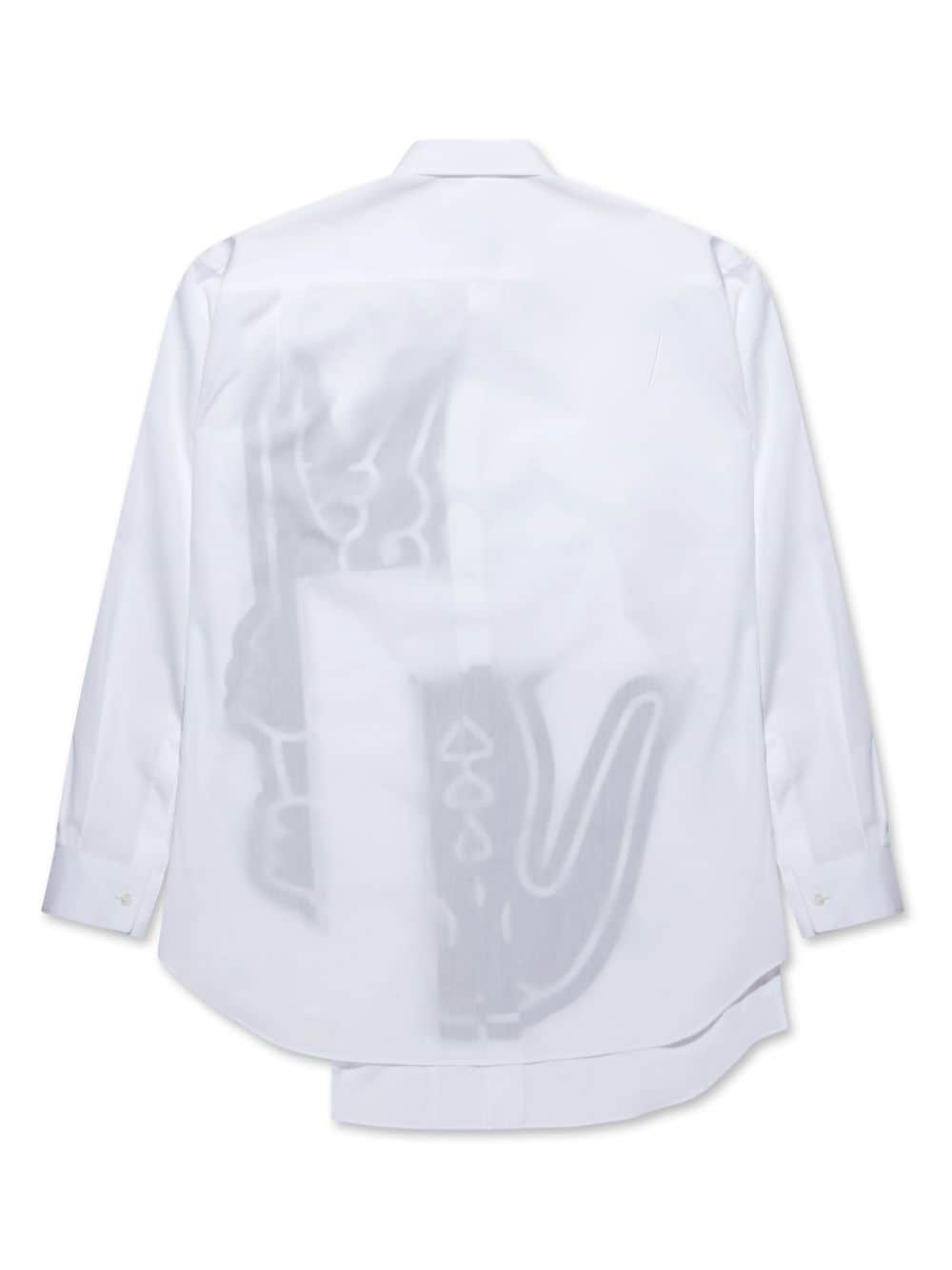 logo-embroidered cotton shirt - 2