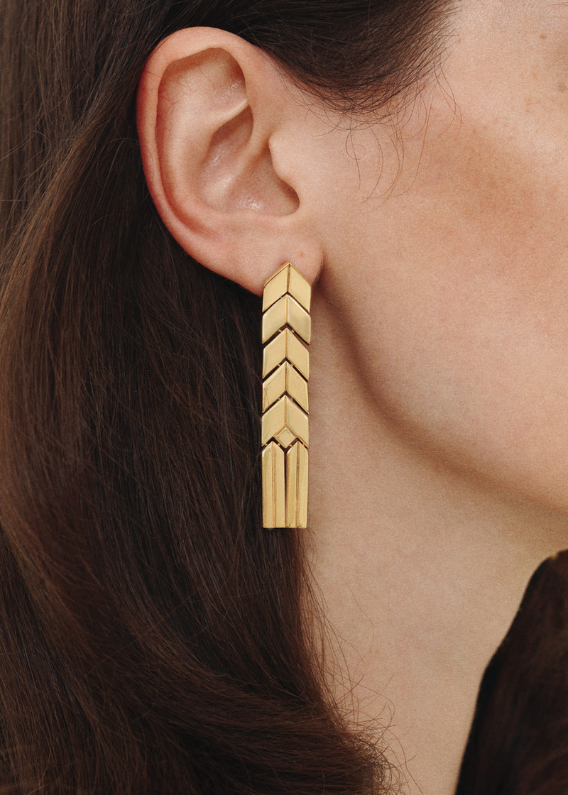 BEVZA Bevza Flat Spikelet Earrings - Gold outlook