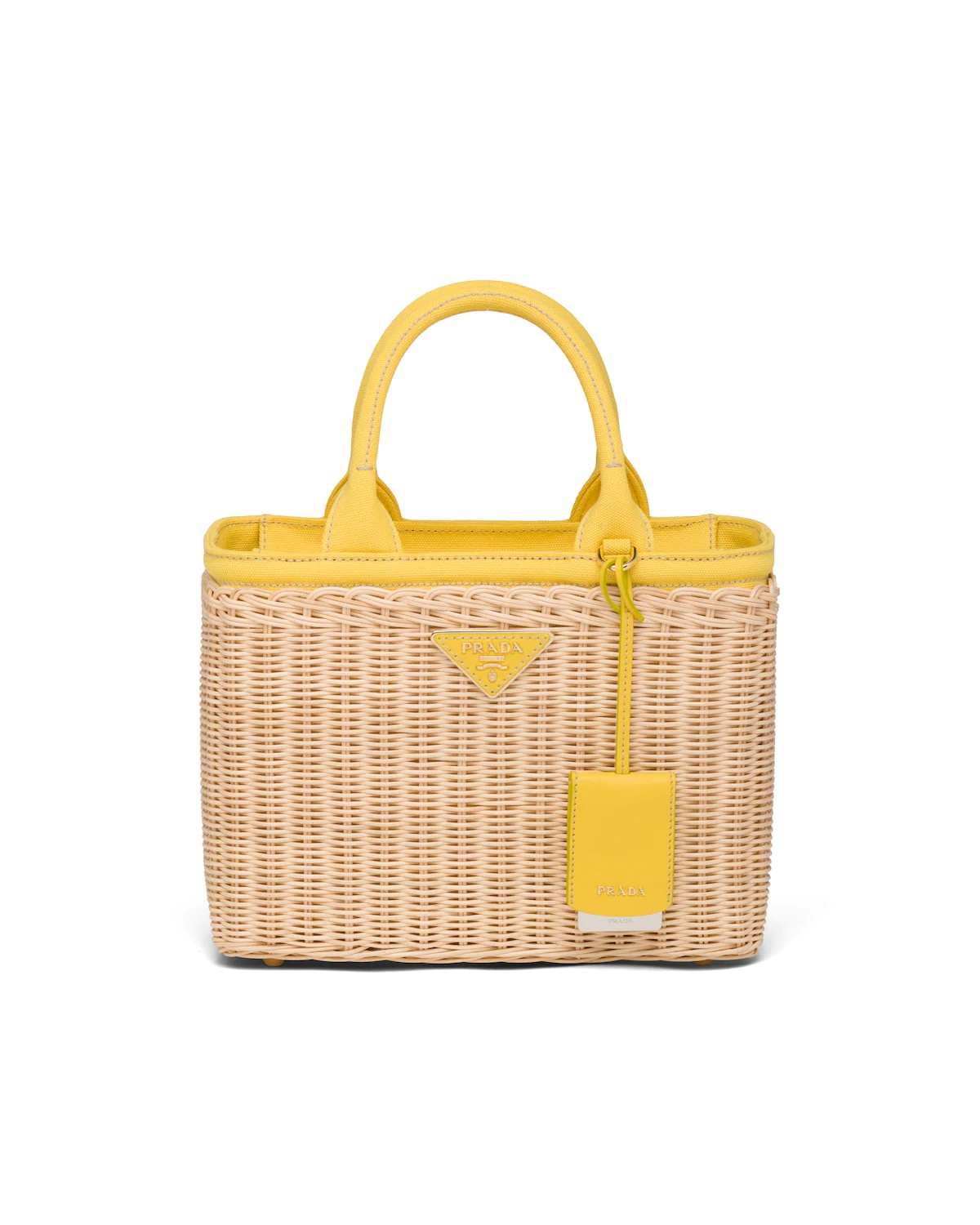 Wicker and Canvas Tote - 1