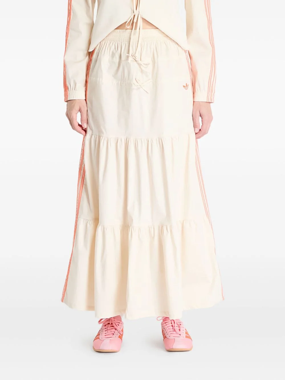 Summer Glow three-stripe tiered midi skirt - 1