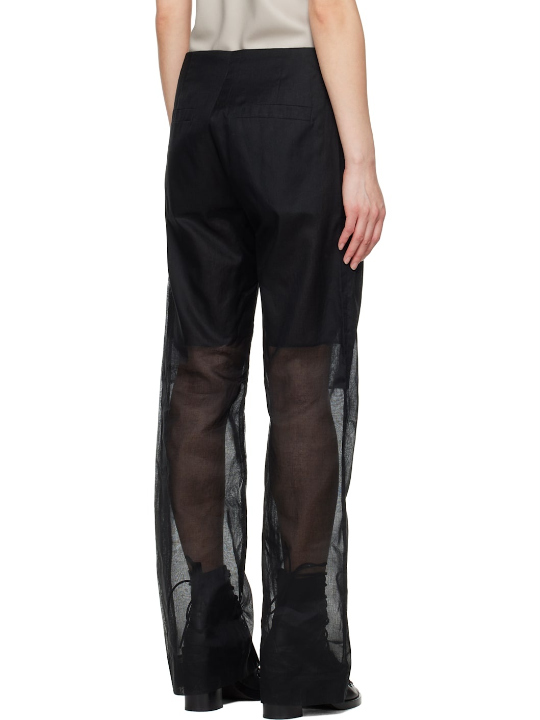 Black No.205 Taffeta Trousers - 3