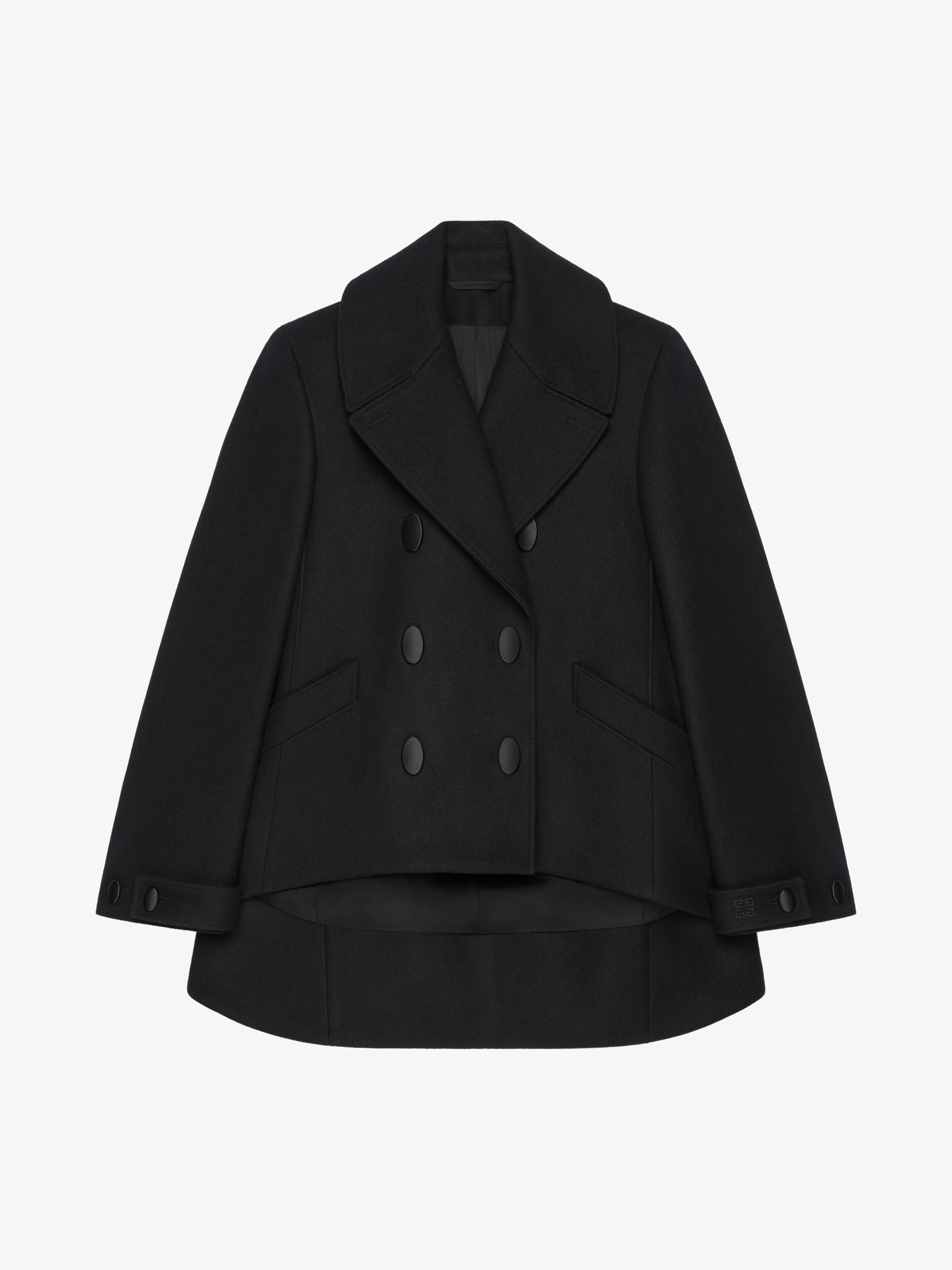 OVERSIZED ASYMMETRIC PEACOAT IN WOOL - 1