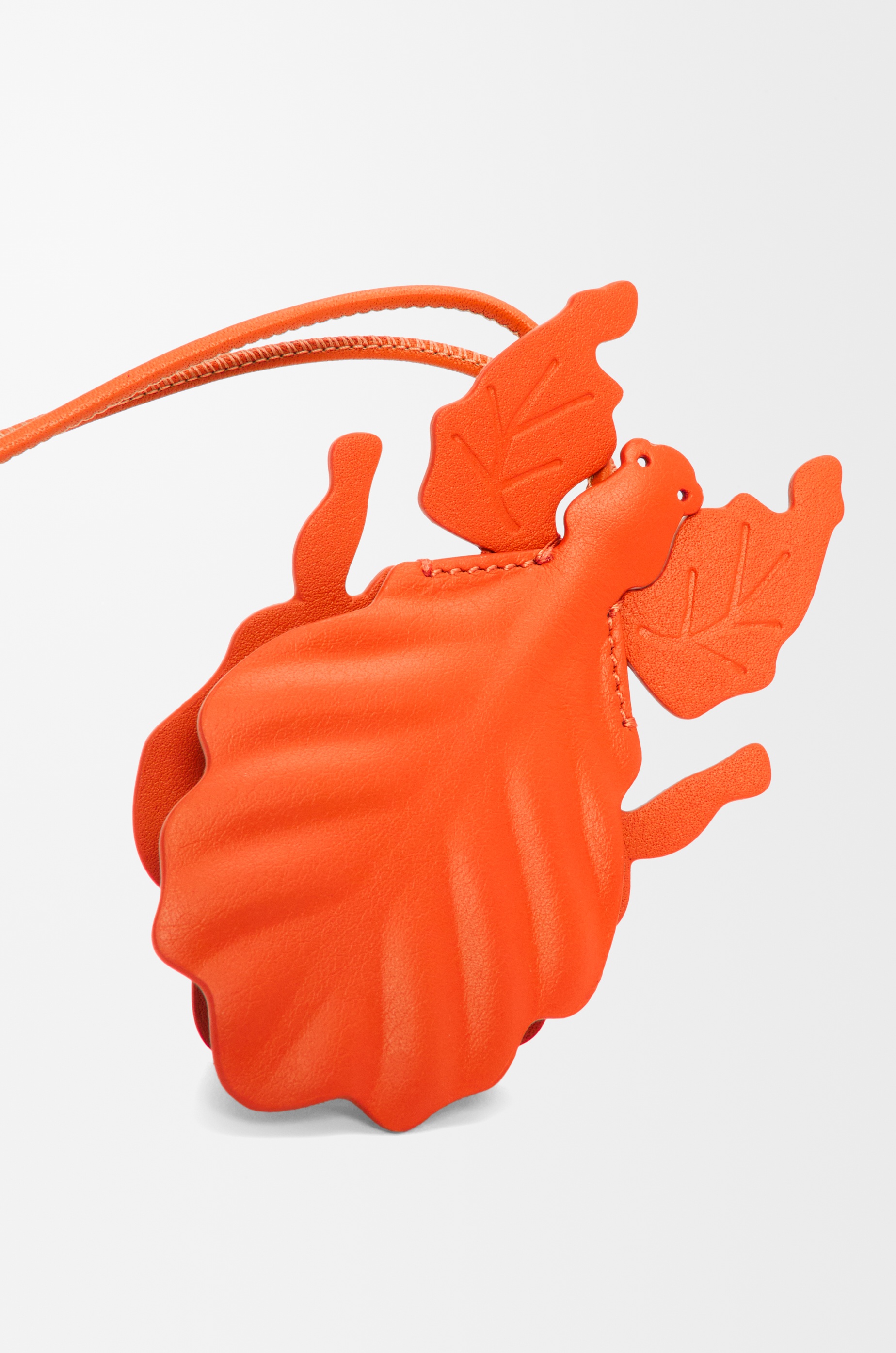 Leaf insect keyfob charm in classic calfskin - 2