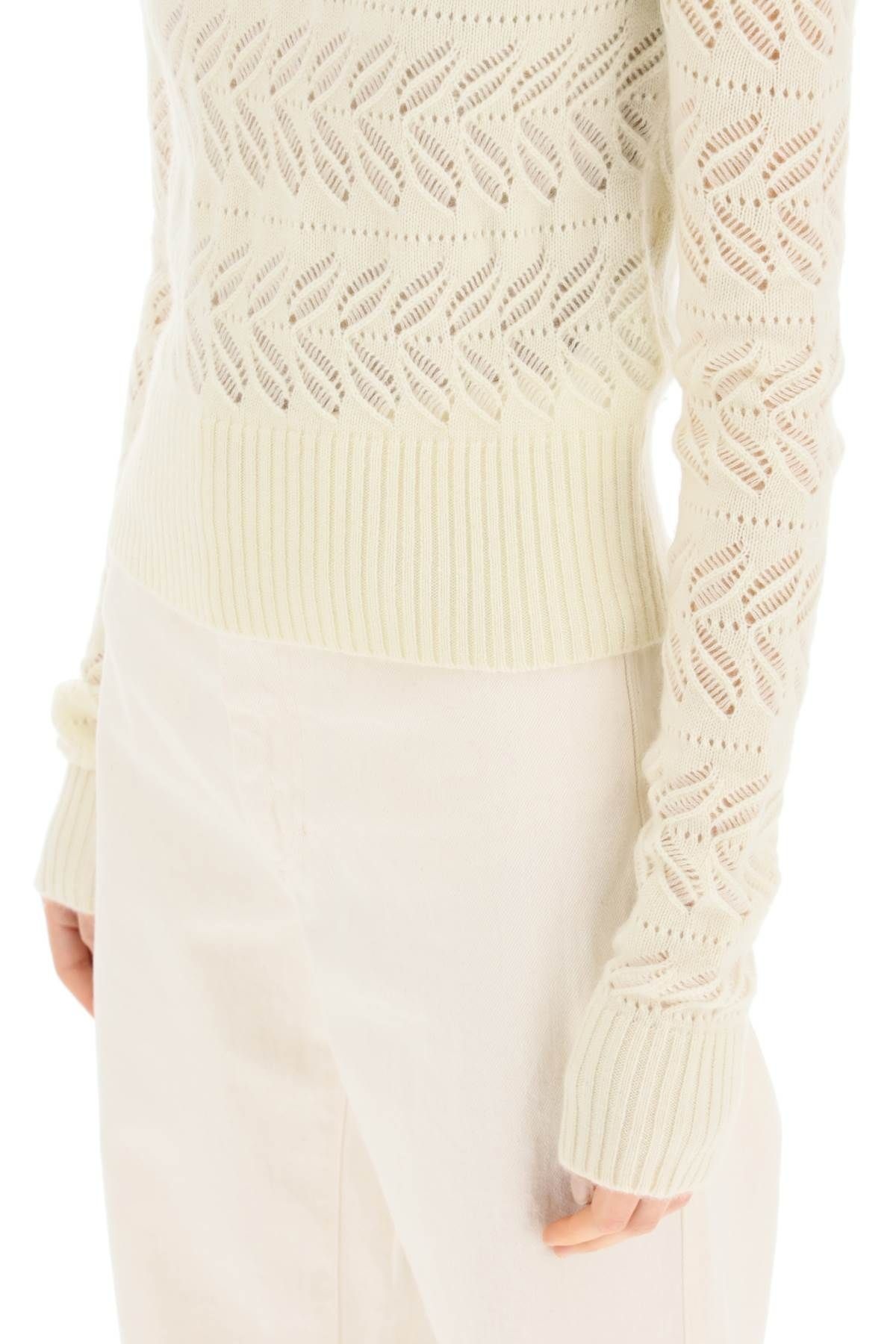 OPENWORK SWEATER IN WOOL AND CASHMERE - 5