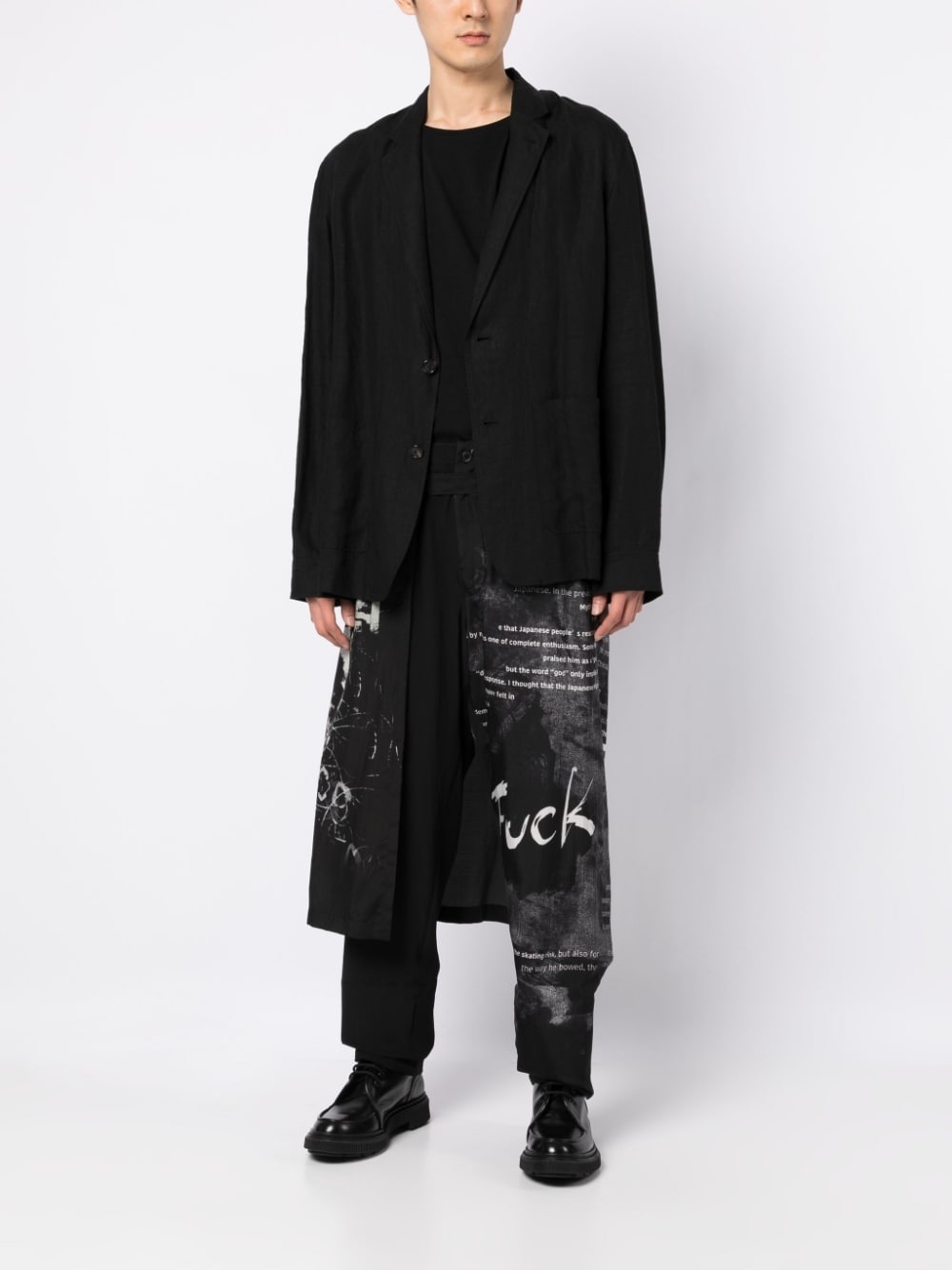 overlapping-panel straight-leg trousers - 2