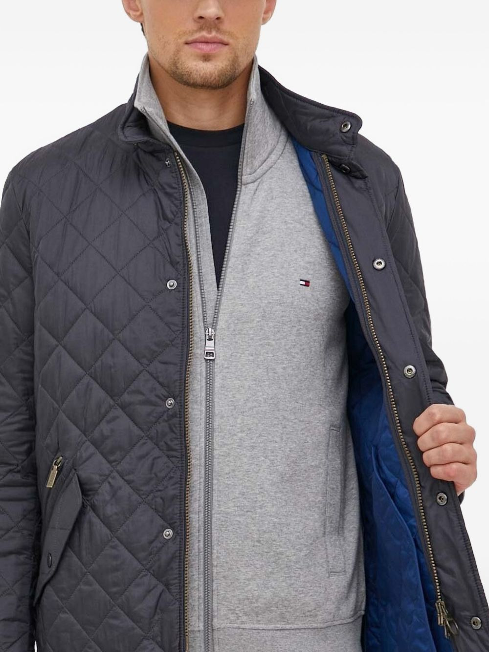 diamond-quilted padded jacket - 3