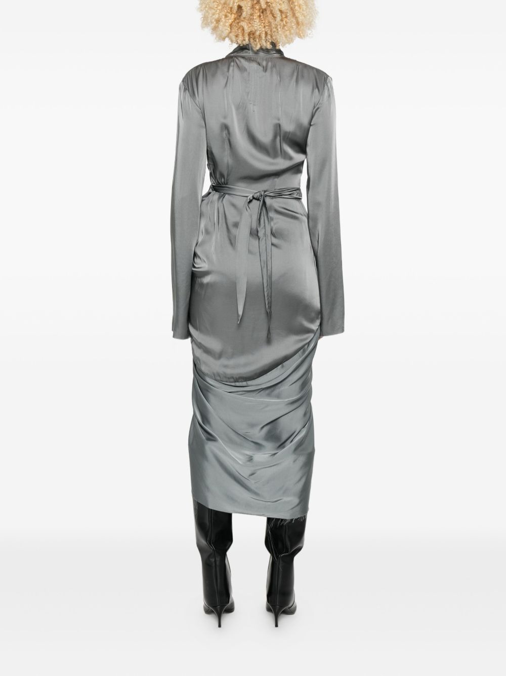 draped wrap dress - 4