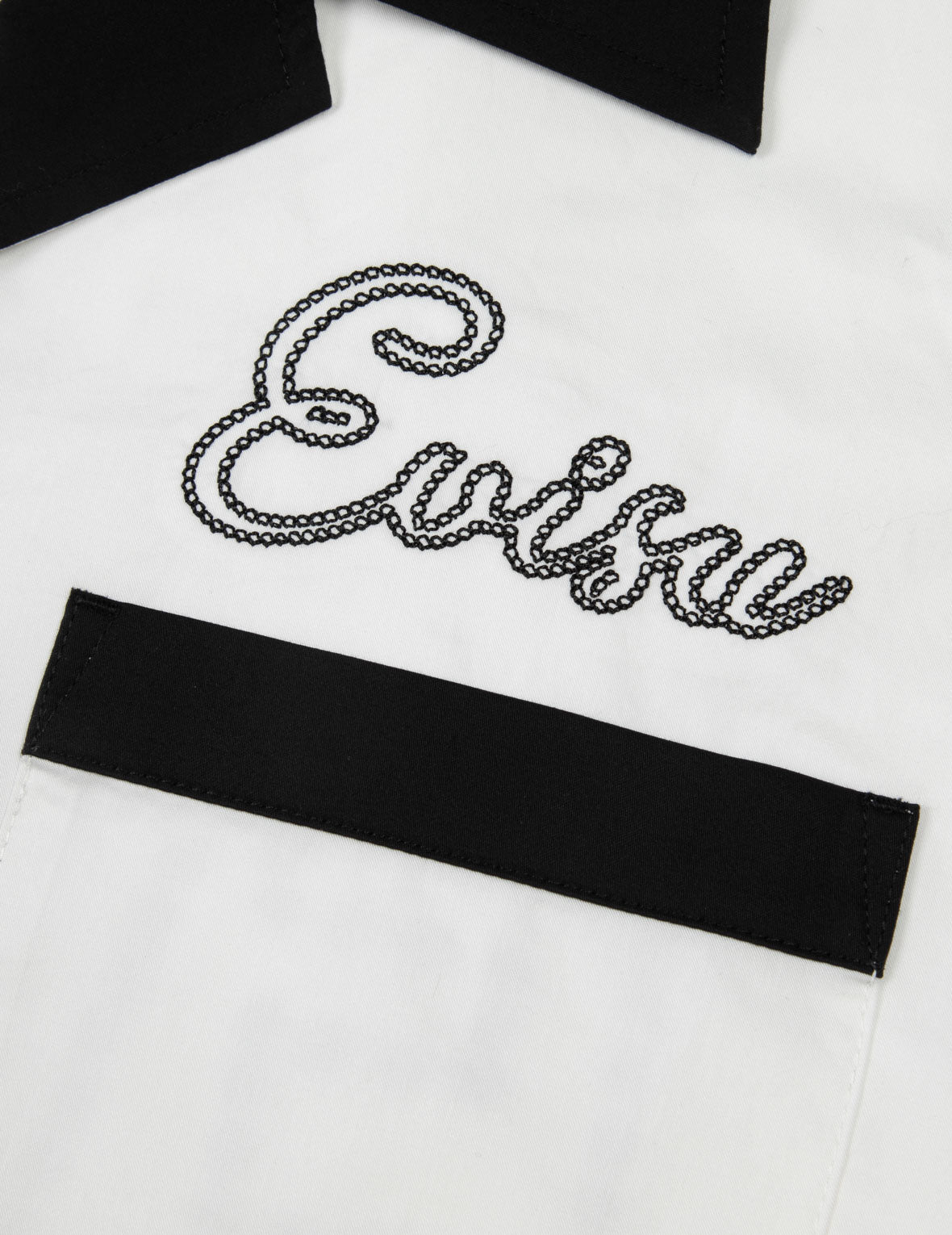 CHAIN-STITCHED EMBROIDERY LOGO BOXY TENCEL SHIRT - 10