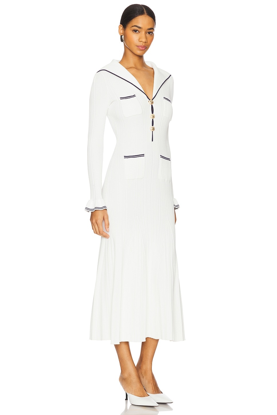 Viscose Rib Knit Midi Dress - 2