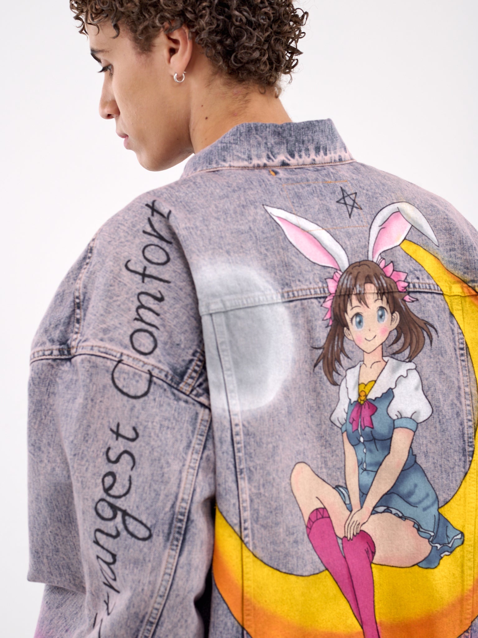 doublet Hand-Painted Anime Denim Jacket | hlorenzo | REVERSIBLE