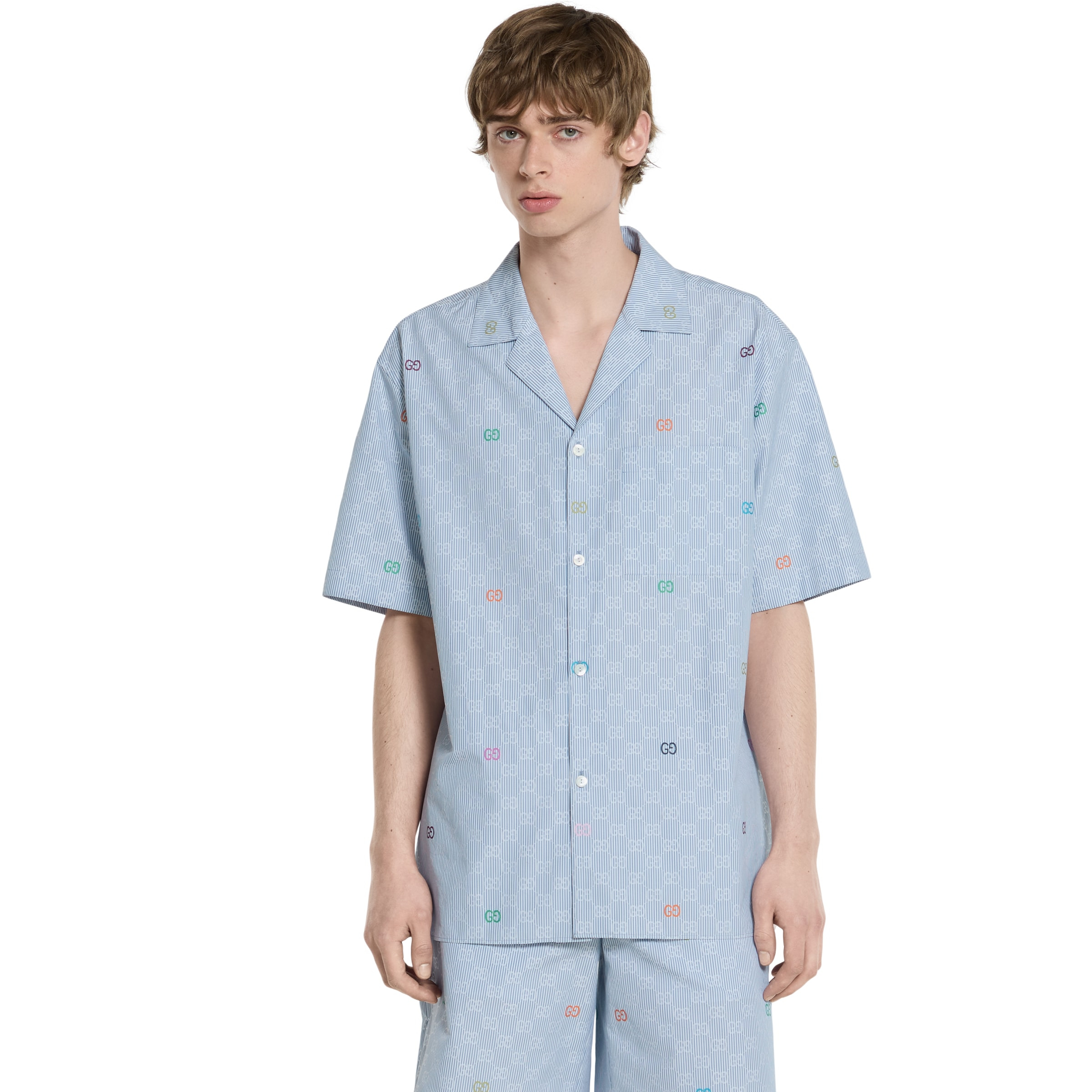 Striped cotton bowling shirt - 3