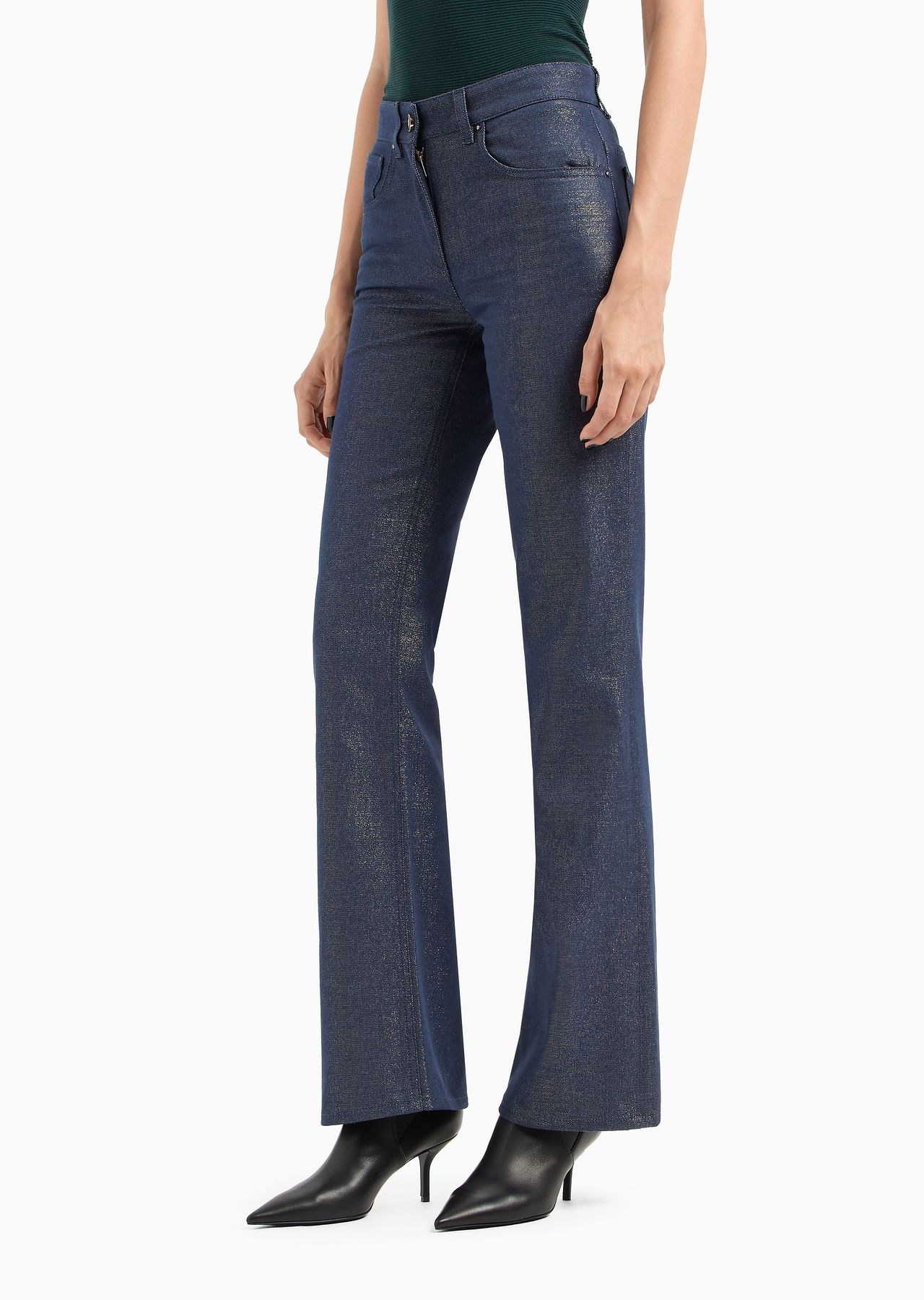 Denim Collection five-pocket trousers in cotton, viscose and lurex denim - 2