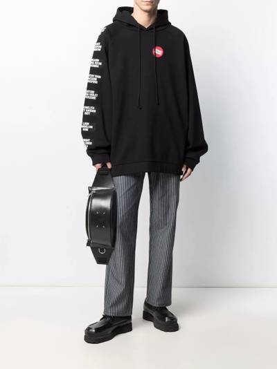 Raf Simons oversized patch-embellished hoodie outlook