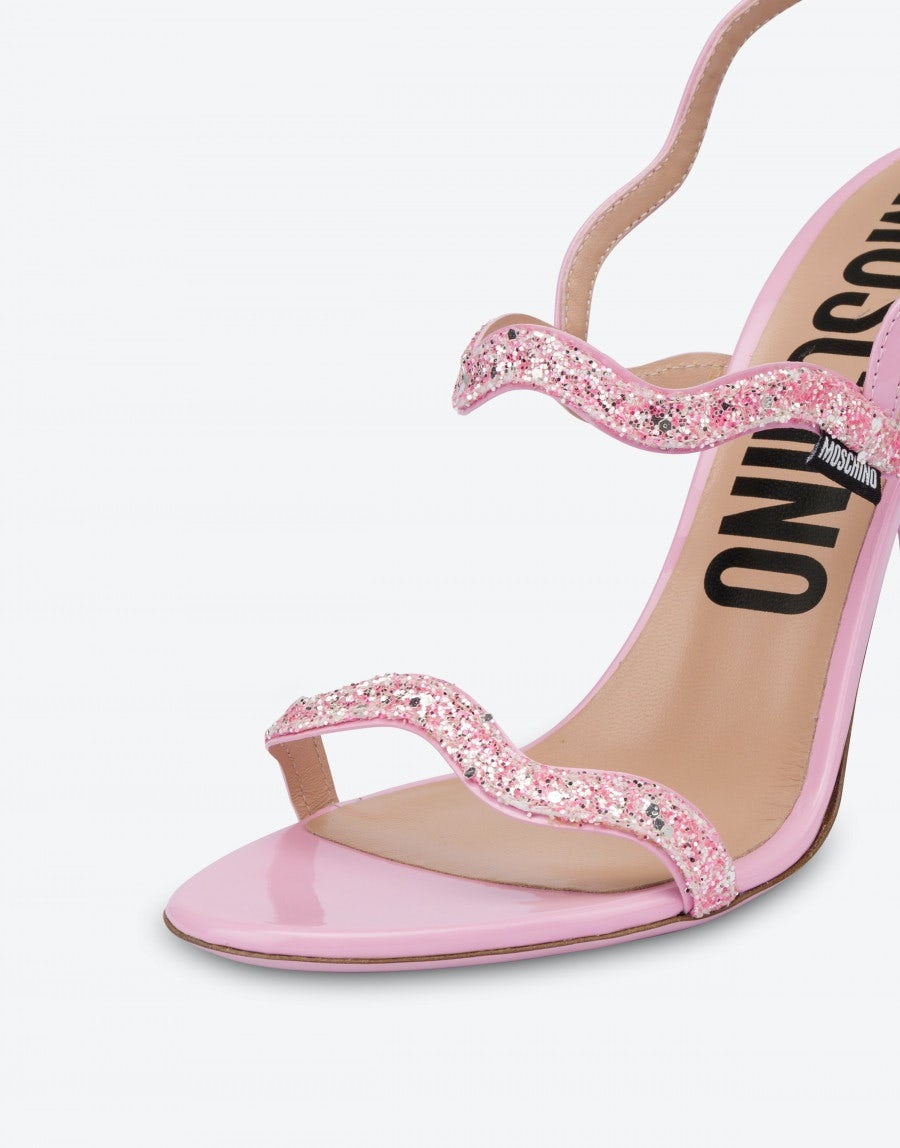 RIC RAC HIGH-HEELED GLITTER SANDALS - 4