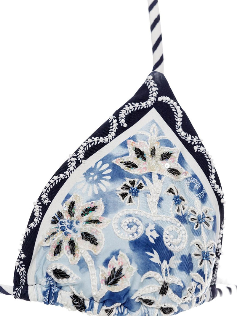 Agua by Agua Bendita beaded-embellished triangle bikini top outlook