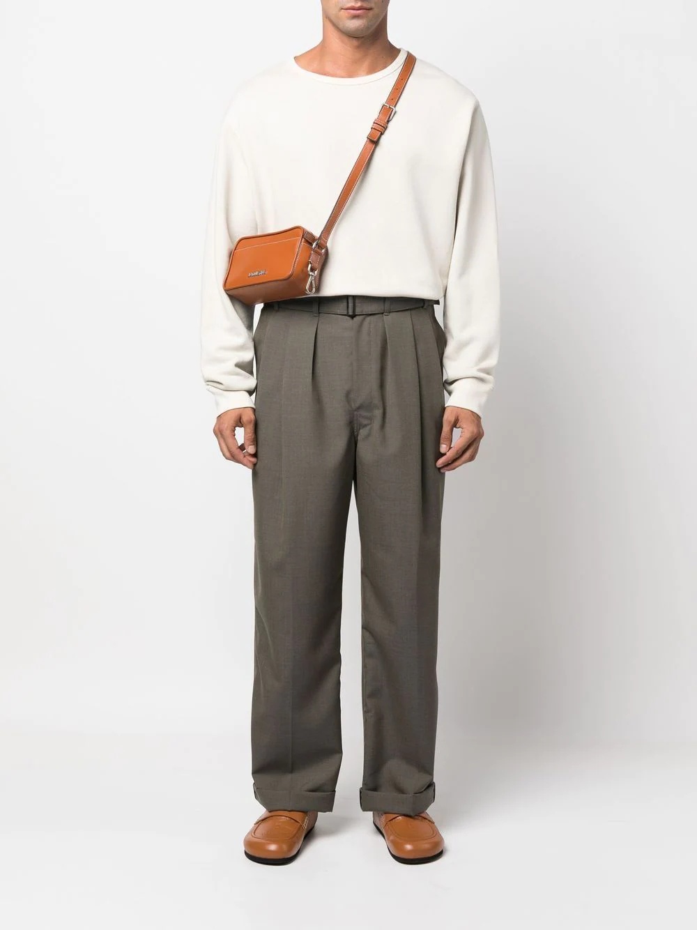 pleated straight-leg trousers - 2