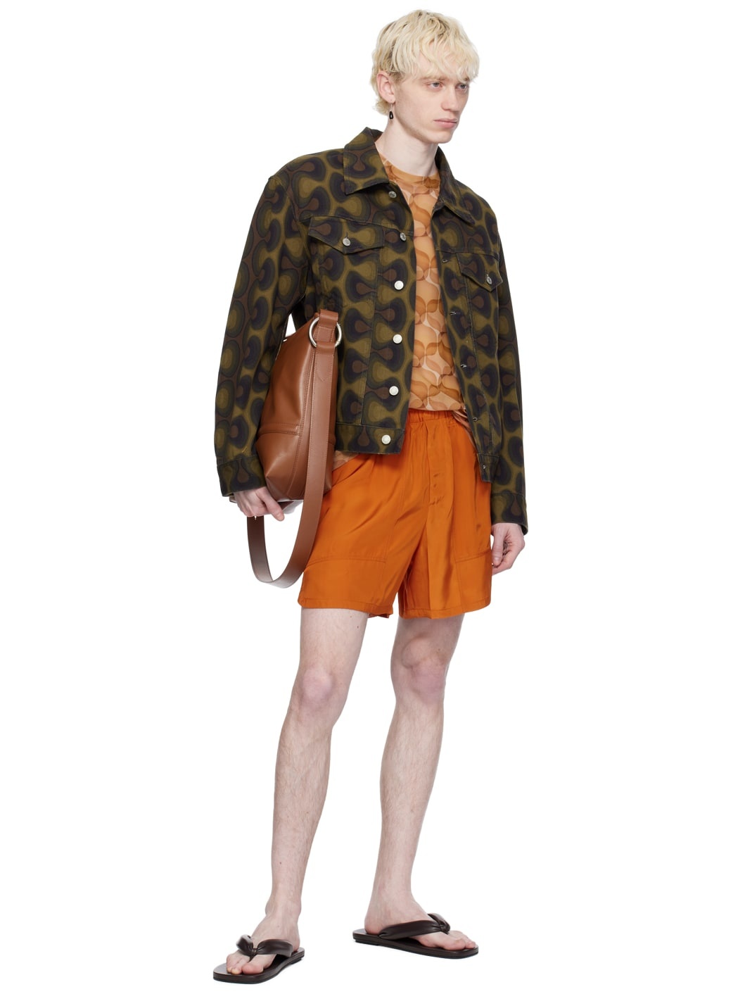 Orange Three-Pocket Shorts - 4