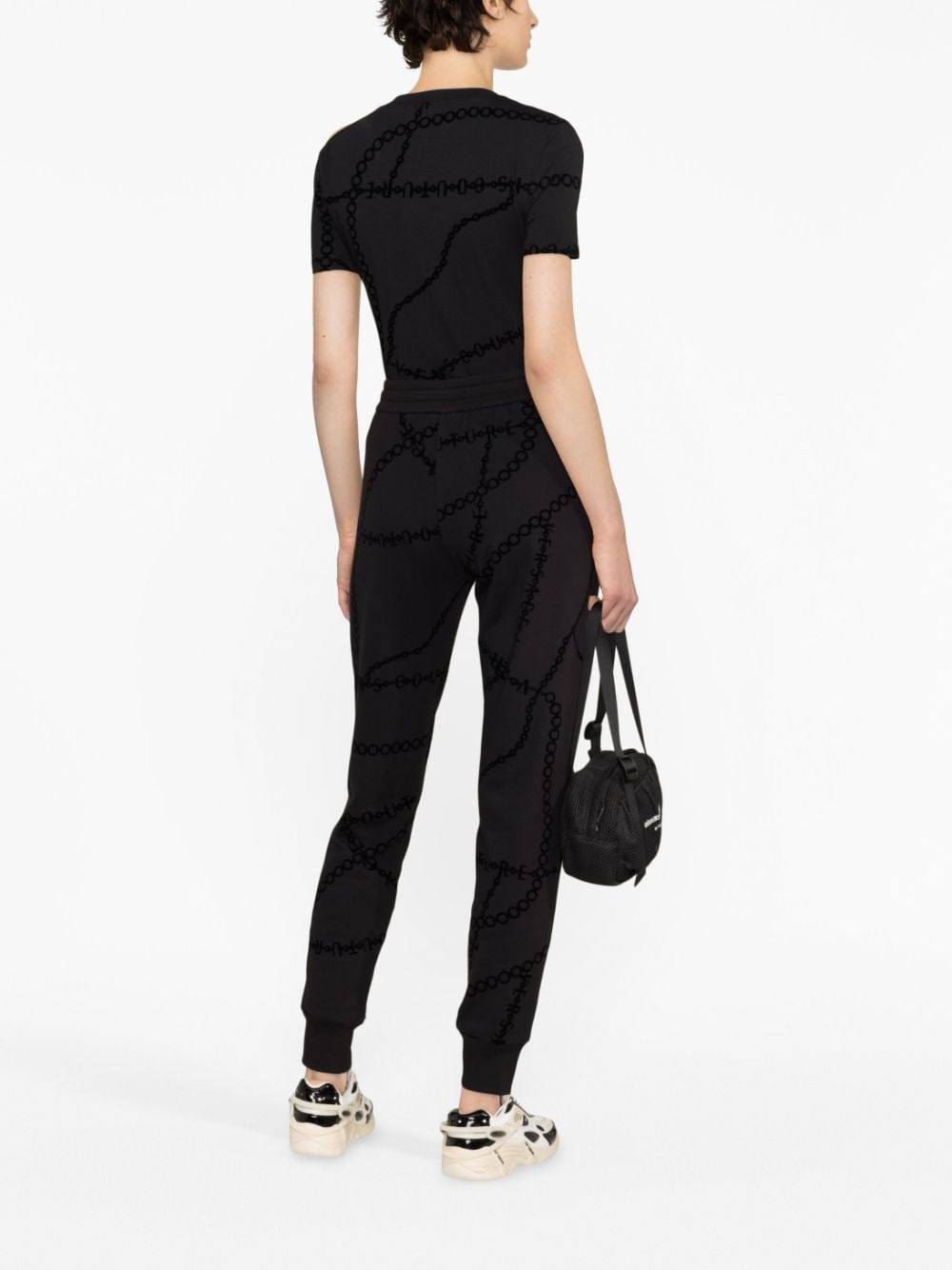 chain-print cotton track pants - 4
