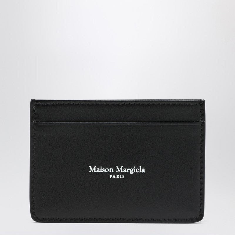 Maison Margiela Black leather cardholder with logo - 1