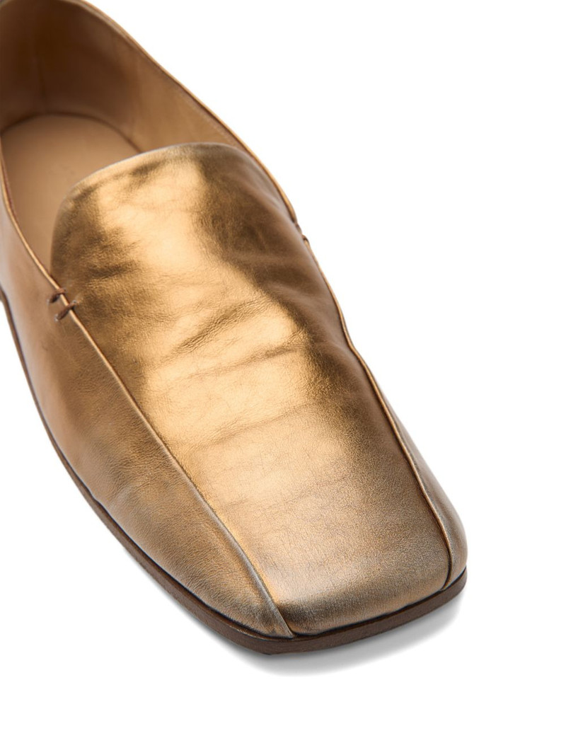 metallic square-toe loafers 4