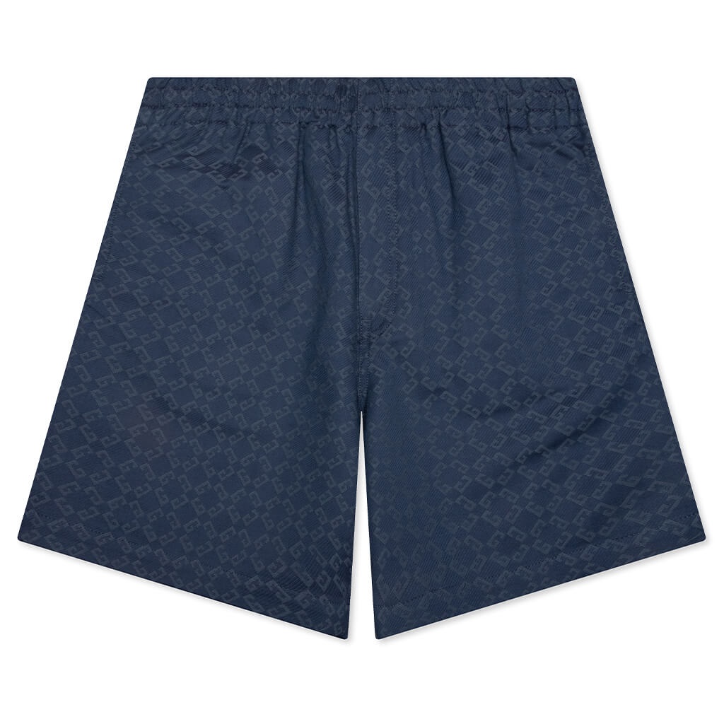 SHINY MONOGRAM 72 DENIM BERMUDA SHORTS - GREY/BLUE - 2