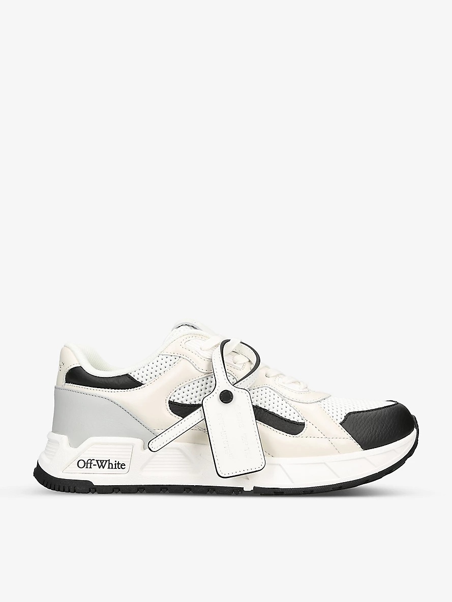 Runner B leather and mesh low-top trainers - 1