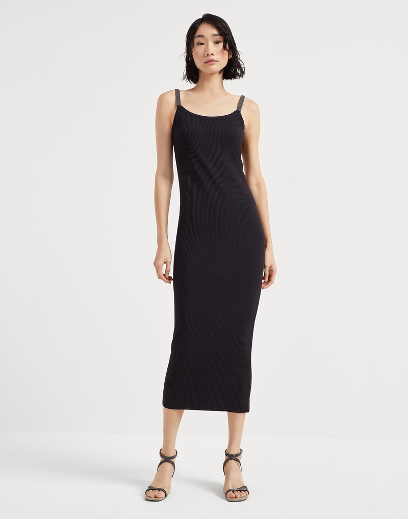 ribbed jersey tank dress MC2 Saint Barth | White ribbed jersey Jennifer Midi Tank dress | Women