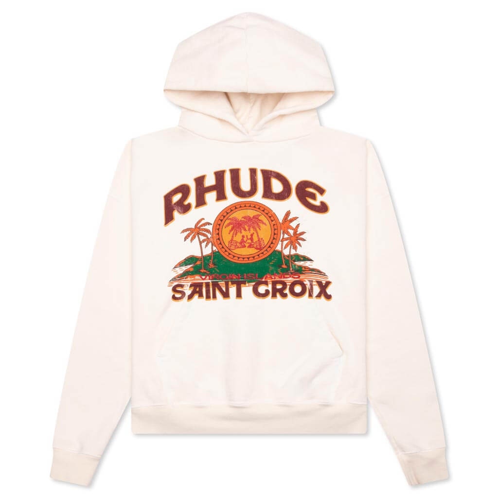 RHUDE ST. CROIX HOODIE - VINTAGE WHITE - 1